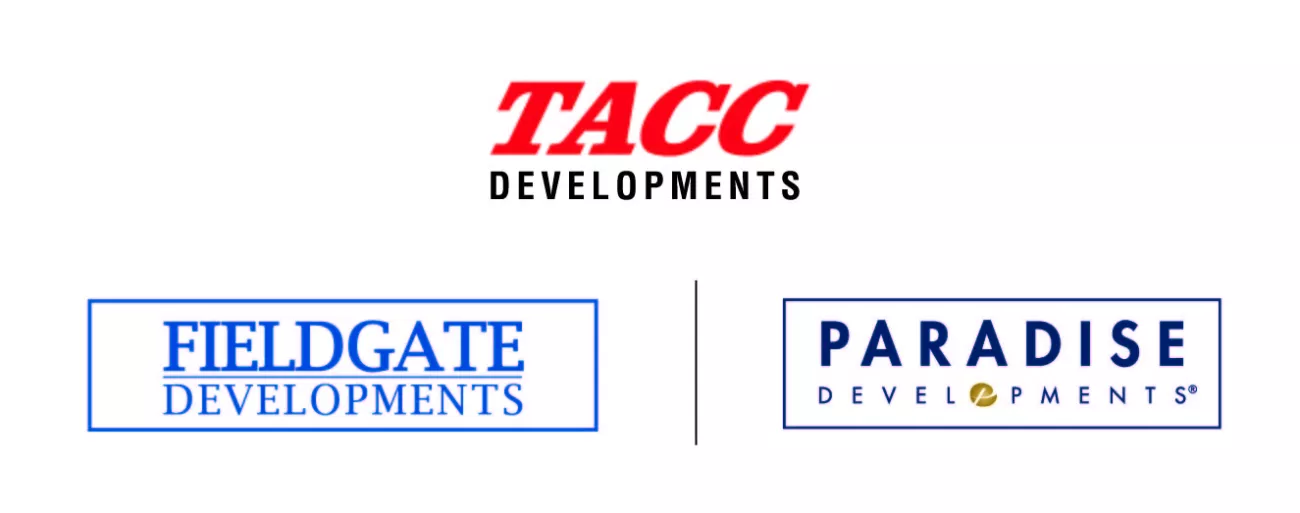 TACC Developments, Fieldgate Developments and Paradise Developments Logos