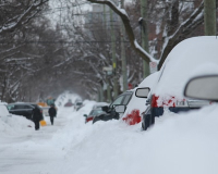 snow-covered parked cars