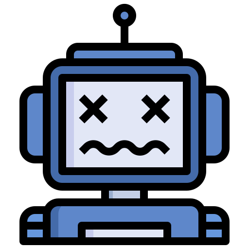A graphic of a confused robot.