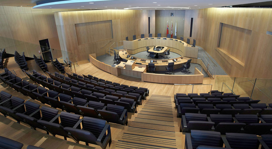 Empty Council chamber