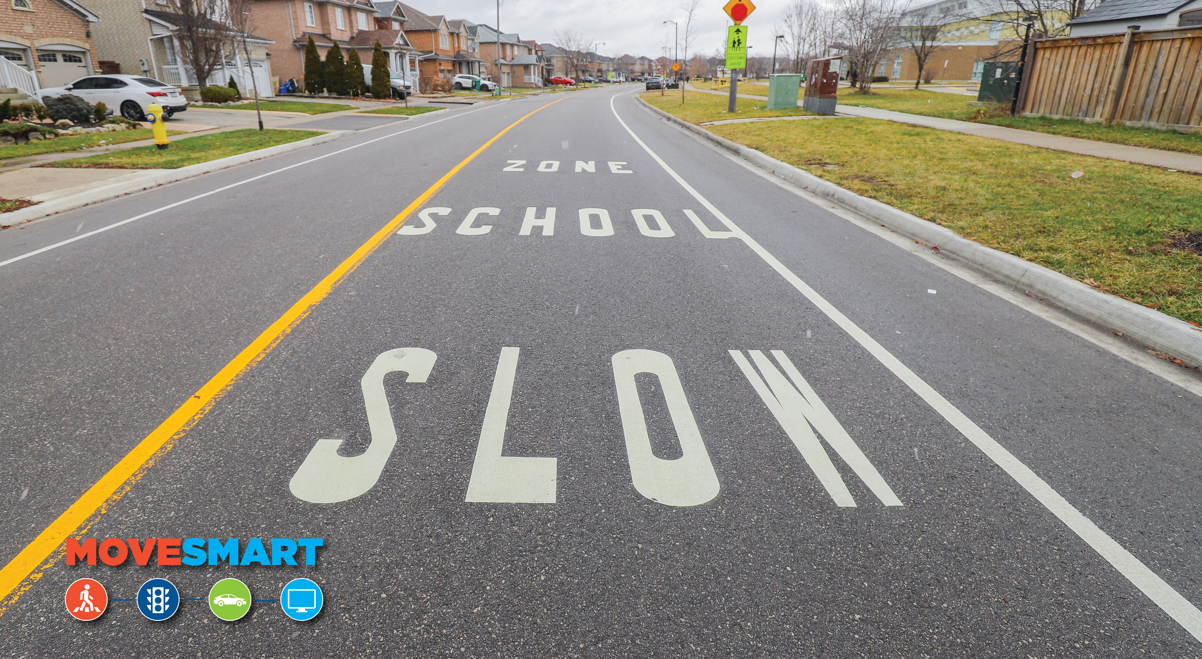 Road with Slow School Zone 
