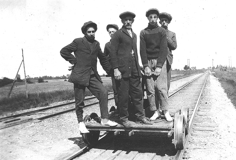 Nashville Railway handcar with work crew, ca, 1890s