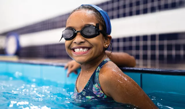 girl in swimming pool