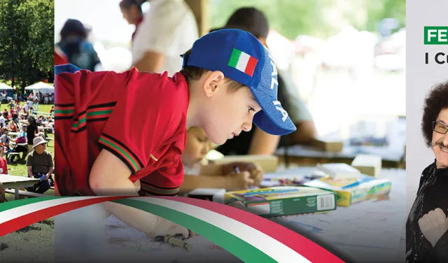 Collage of photos from an Italian-based event