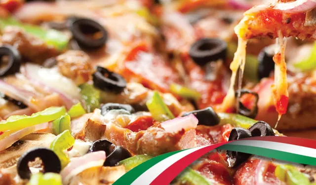 Close up of pizza