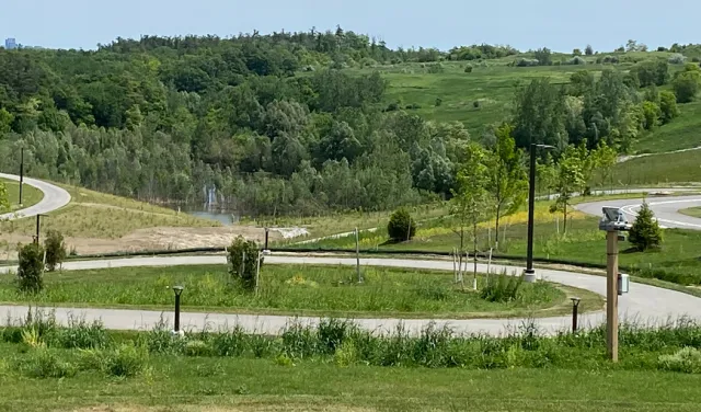 Image of NMRP fields, winding pathways and road