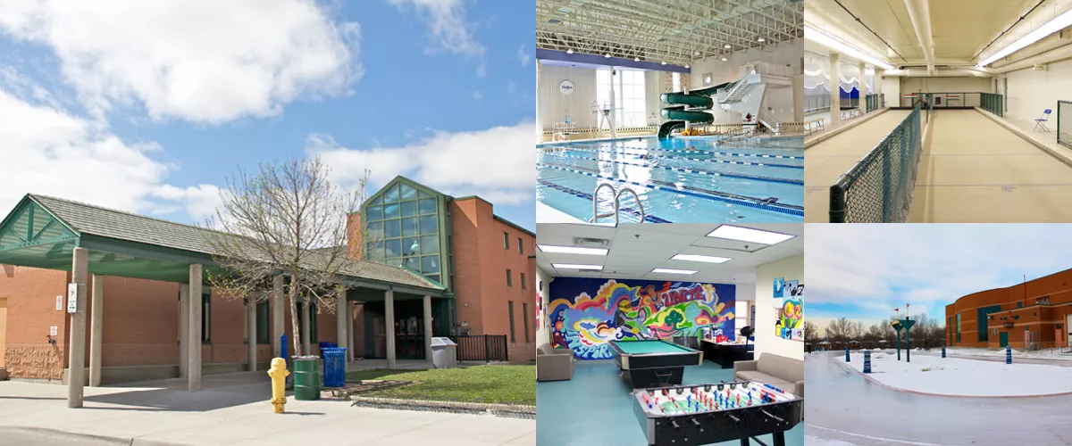 A collage of Dufferin Clark Community Centre.