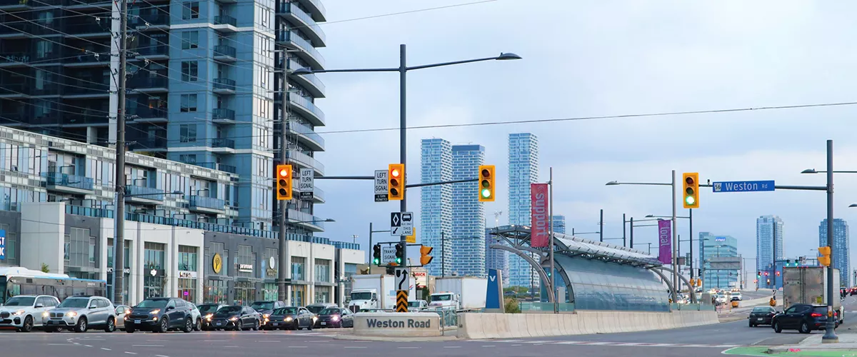 Highway 7 and Weston Road intersection.