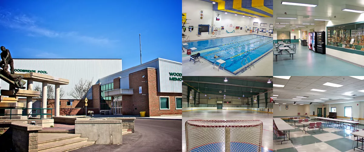 A collage of Woodbridge Pool & Memorial Arena.