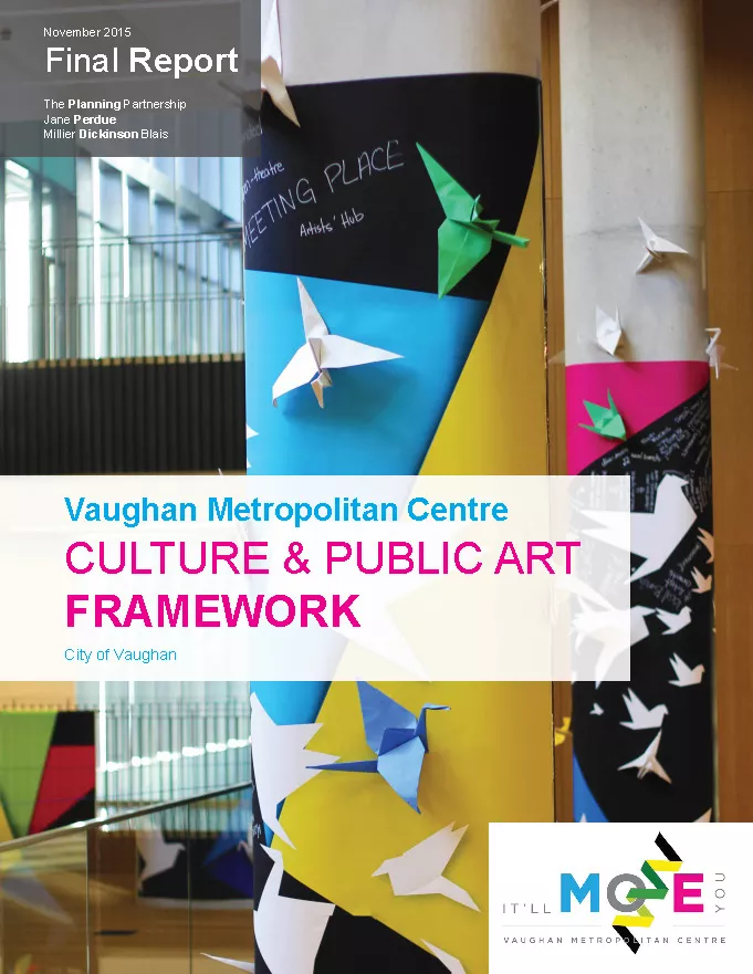 Cover Vaughan Culture and Public Art Framework Report_Final