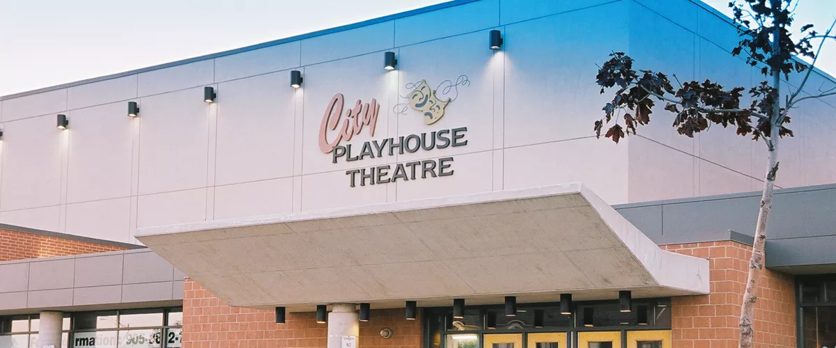 A view of the City Playhouse Theatre from outside.