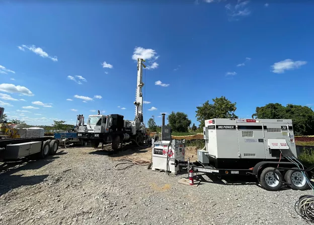 Drilling For New Geothermal System Walls at Carrville CC.