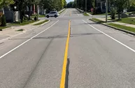 An edge-line on a road.
