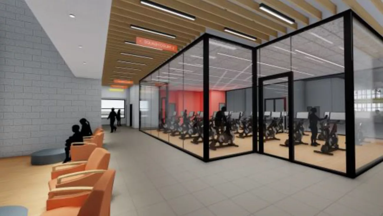 Conceptual rendering of an upgrade cycle room at Maple Community Centre.