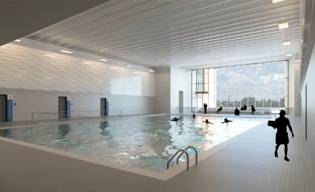 Conceptual rendering of an upgraded pool at Maple Community Centre.