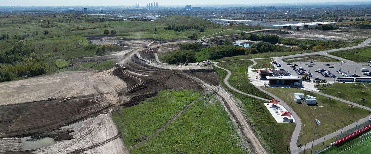 Aerial view of NMRP under construction