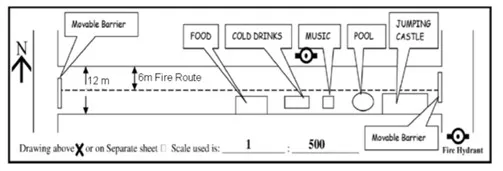A sample site plan for inclusion with a Special Events application.