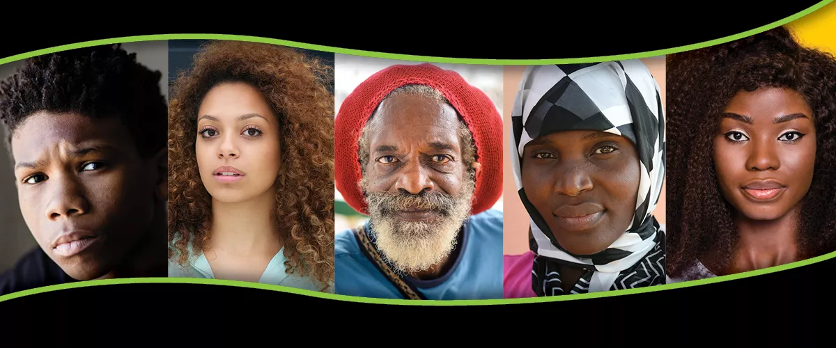 Faces of members of the Black community