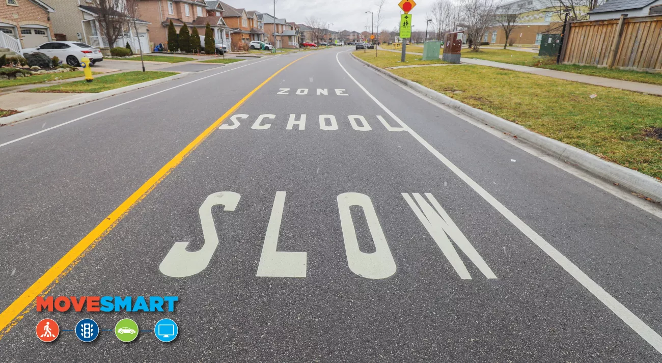 Road with Slow School Zone 