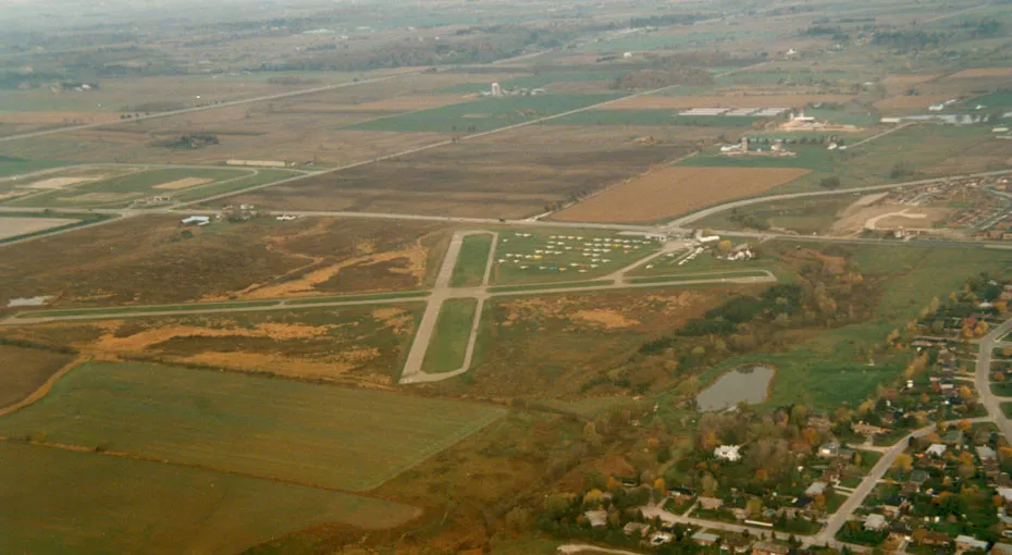 overhead shot of Maple airport