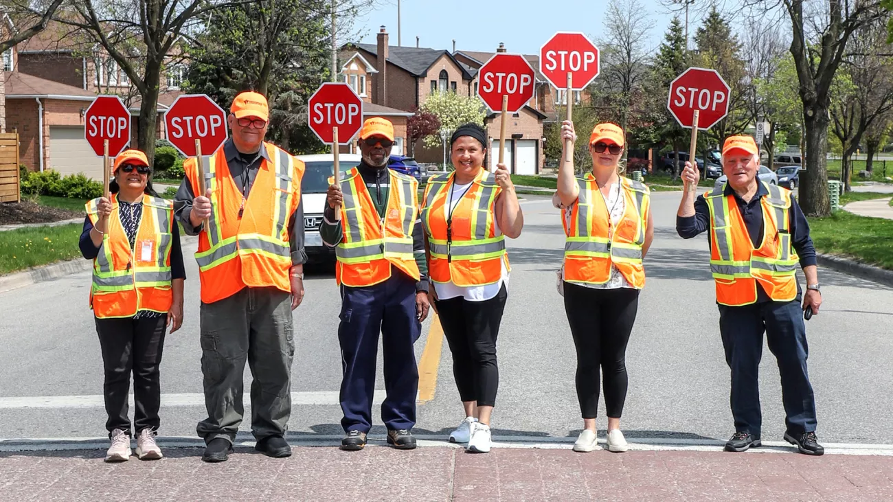 Group of school crossing guards