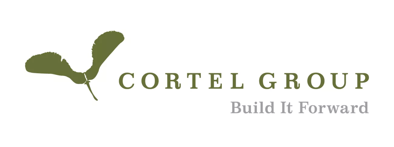 Cortel Group Logo with tagline Build it Forward