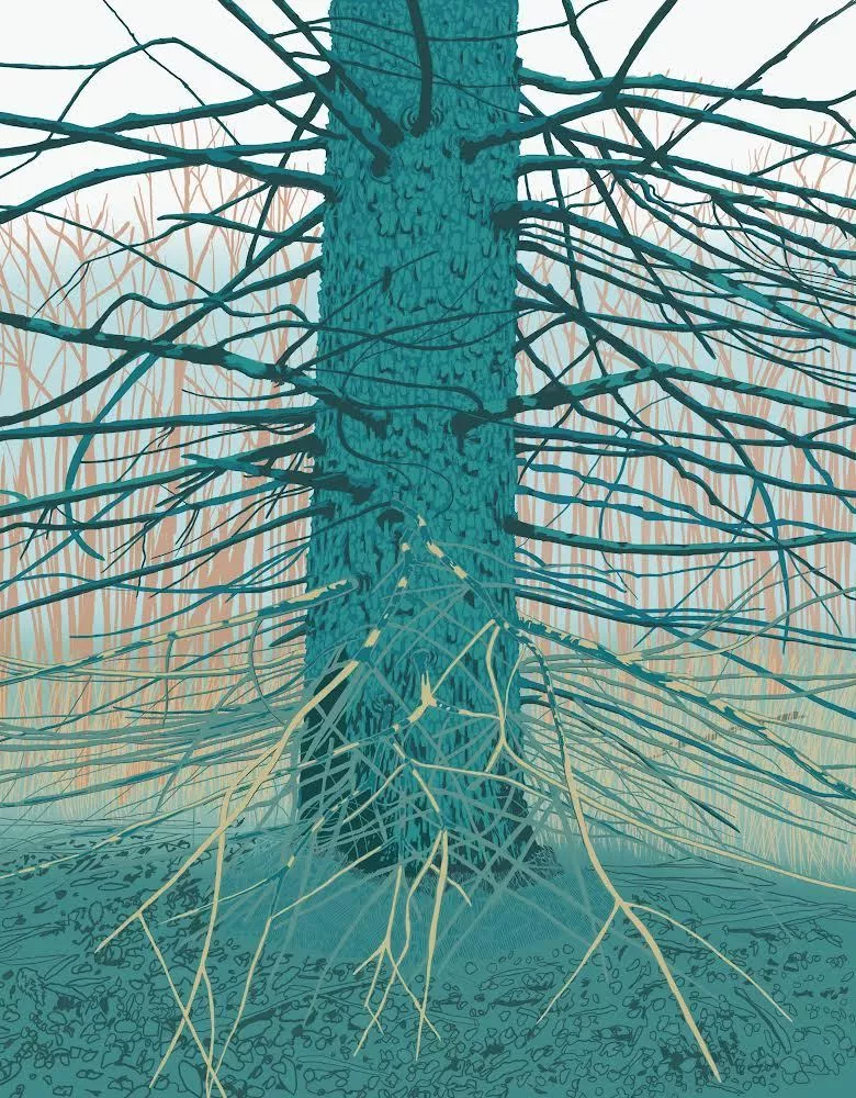 Image of a digital painting of a tree