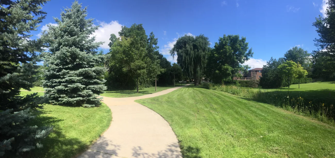 Image of greenspace in Vaughan, including trails and greenery.