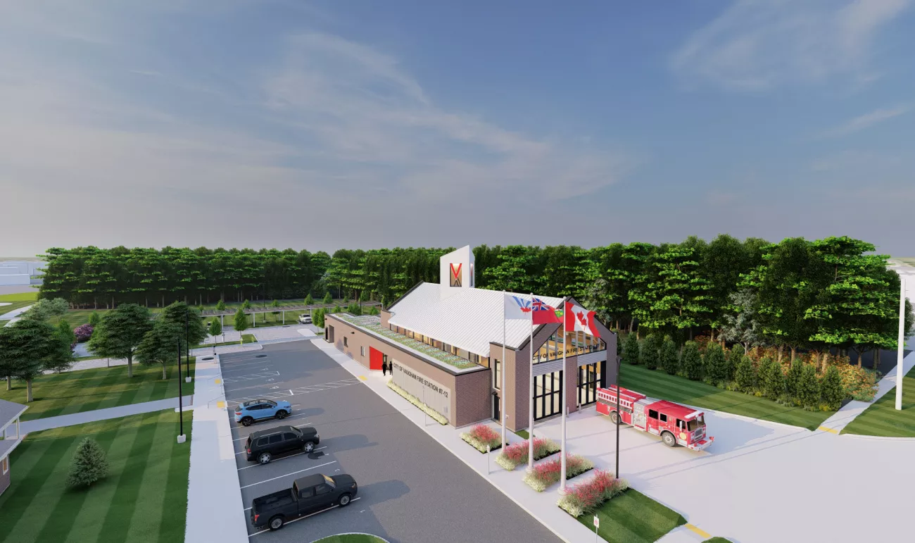 Conceptual rendering of fire station 7-12