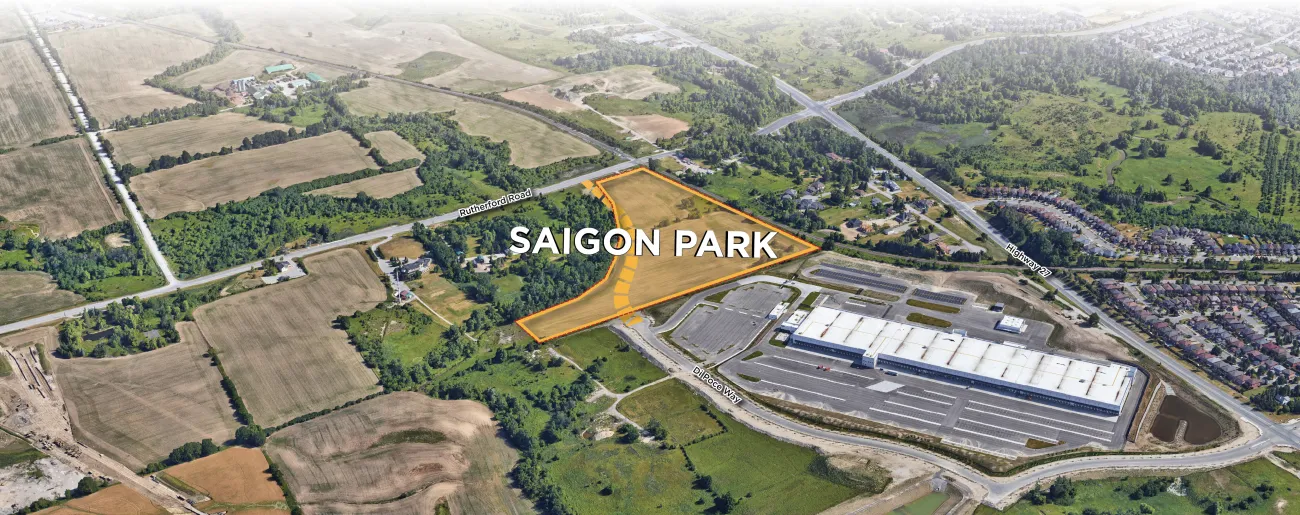 Image shows aerial shot of Saigon Park