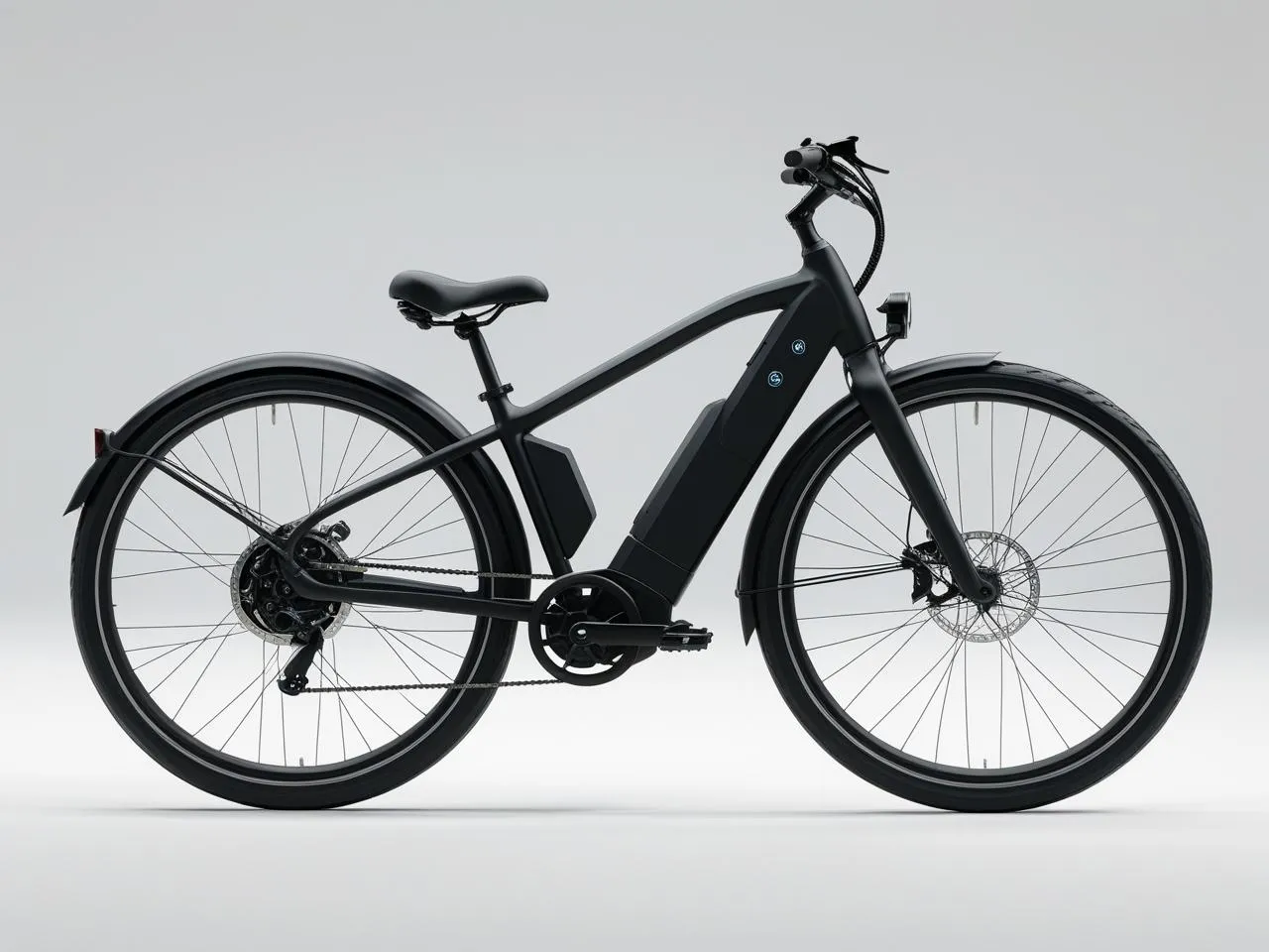 Black electric bicycle.