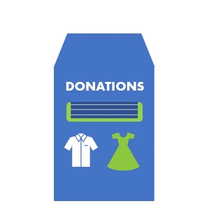 Blue clothing donation box