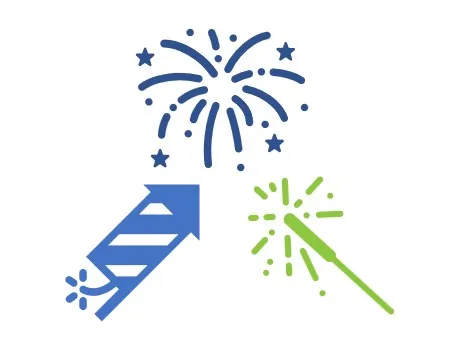 Different types of fireworks