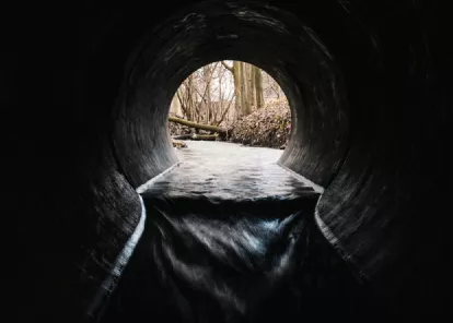 tunnel with water flowing through
