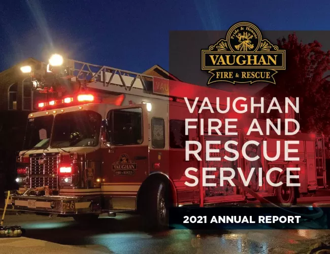 Vaughan Fire and Rescue Service 2021 annual report cover