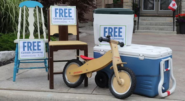 items at the curb for curbside giveaway days