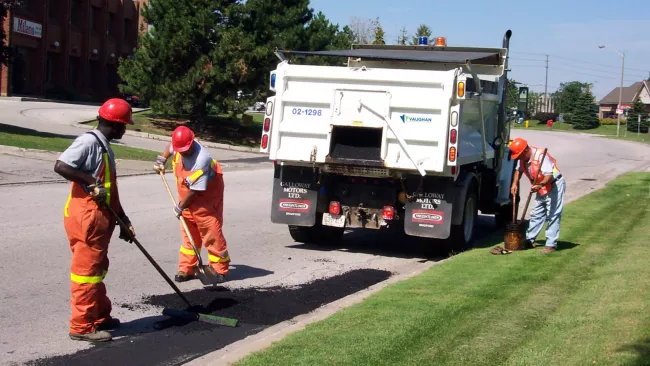 Pothole repair in action