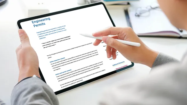 Permits webpage