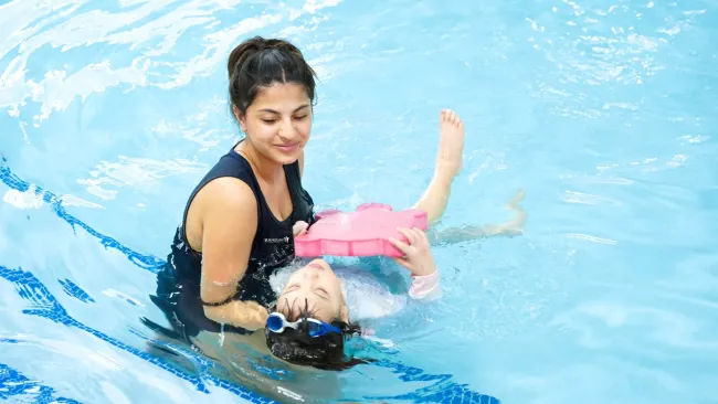 child swimming