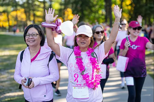 Participants walking in the CIBC Run for the Cure