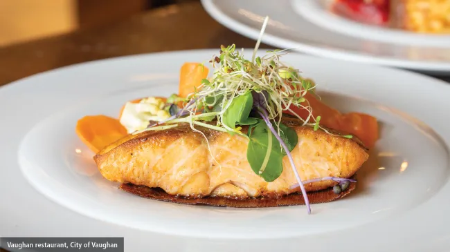 plate of food at a Vaughan restaurant 