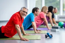 group doing yoga