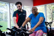Fitness instructor teaching