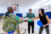Vaughan residents playing pickleball at Garnet A. Williams Community Centre 