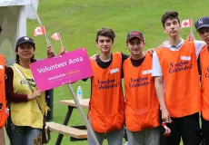 A group of volunteers posing for a picture.