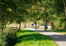 Image of NMRP trails, with residents riding their bicycles.
