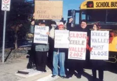 Photo of residents protesting to close Keele Valley Landfill. 