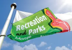 June is Recreation and Parks month flag blowing