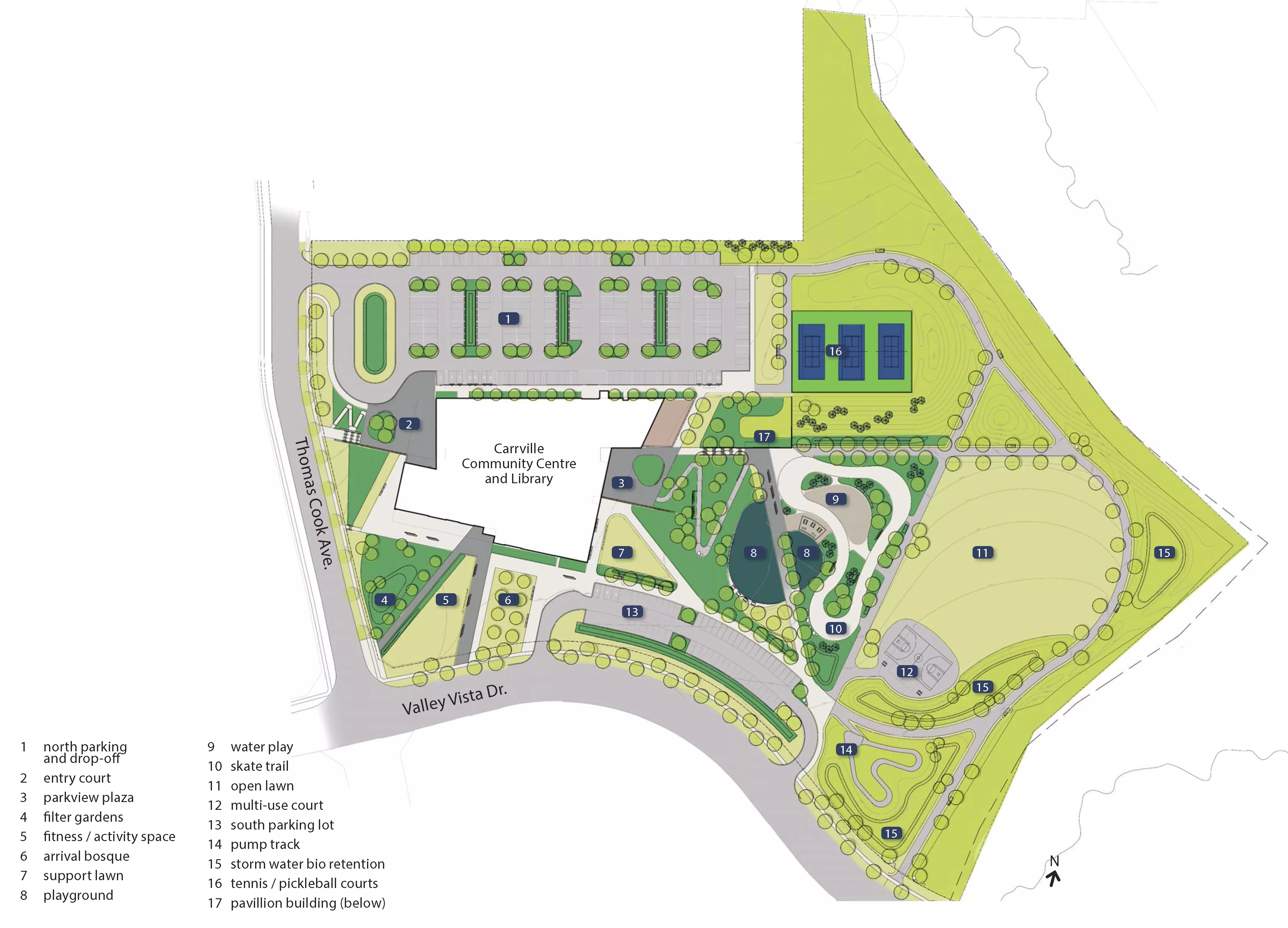 Carrville Site Plan map and legend