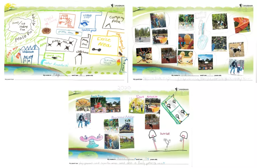 Concept drawings of block 18 park by St.Cecilia Student.